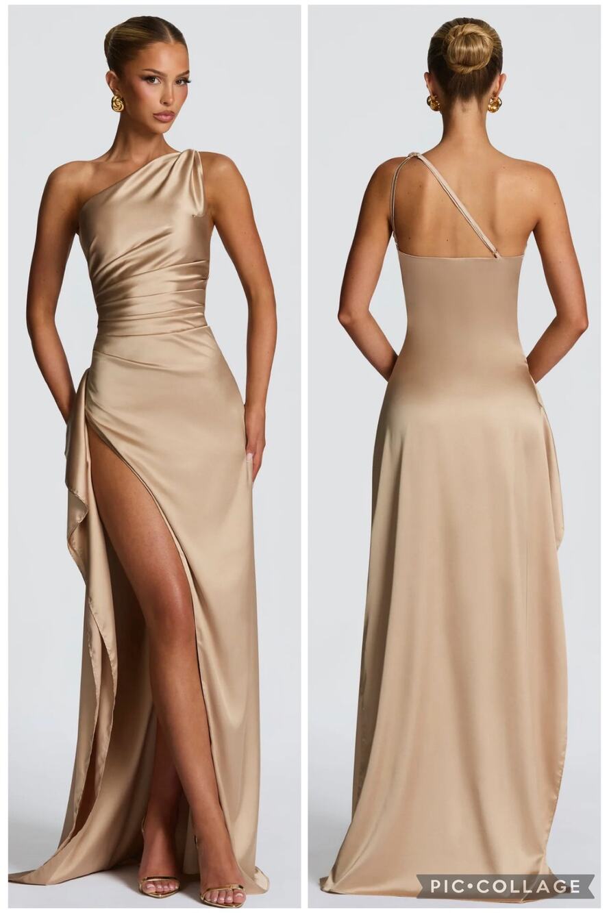 NEW Babyboo Ariel Maxi Dress Champagne Size Large Cocktail Gown